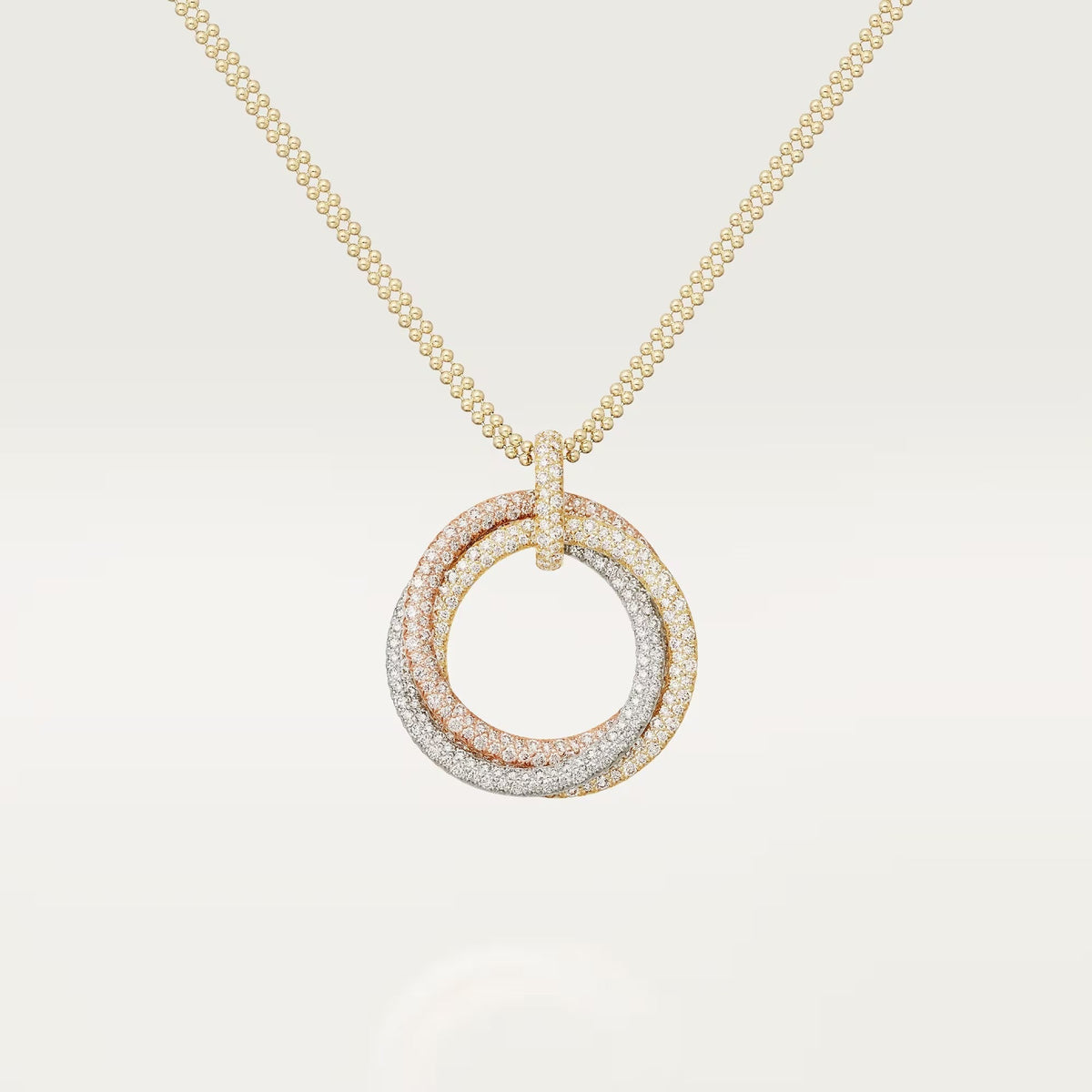 [✨ROSE💎]TRINITY LARGE FULL DIAMOND  NECKLACE
