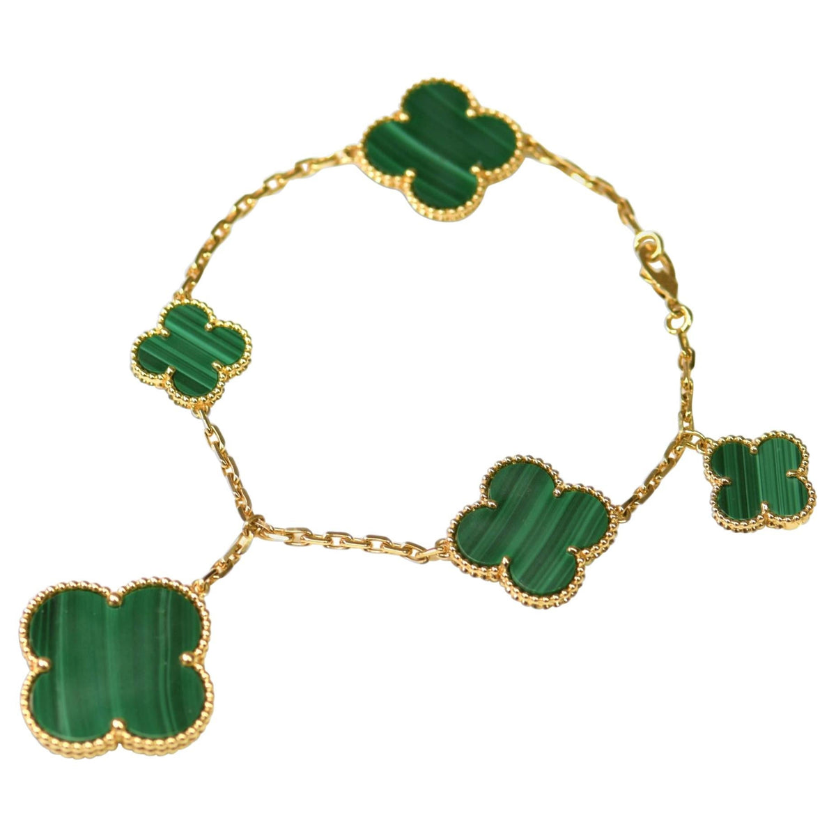 [✨ROSE💎]MAGIC CLOVER MALACHITE GOLD BRACELET 5 MOTIFS