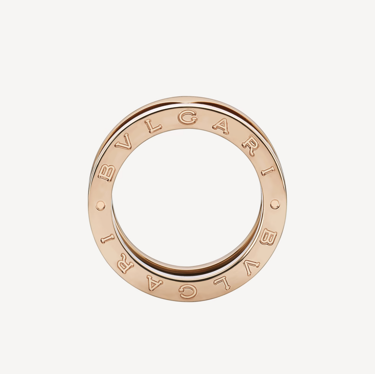 [✨ROSE💎]ZERO 1 TWO-BAND LOOPS AND BLACK CERAMIC PINK GOLD RING