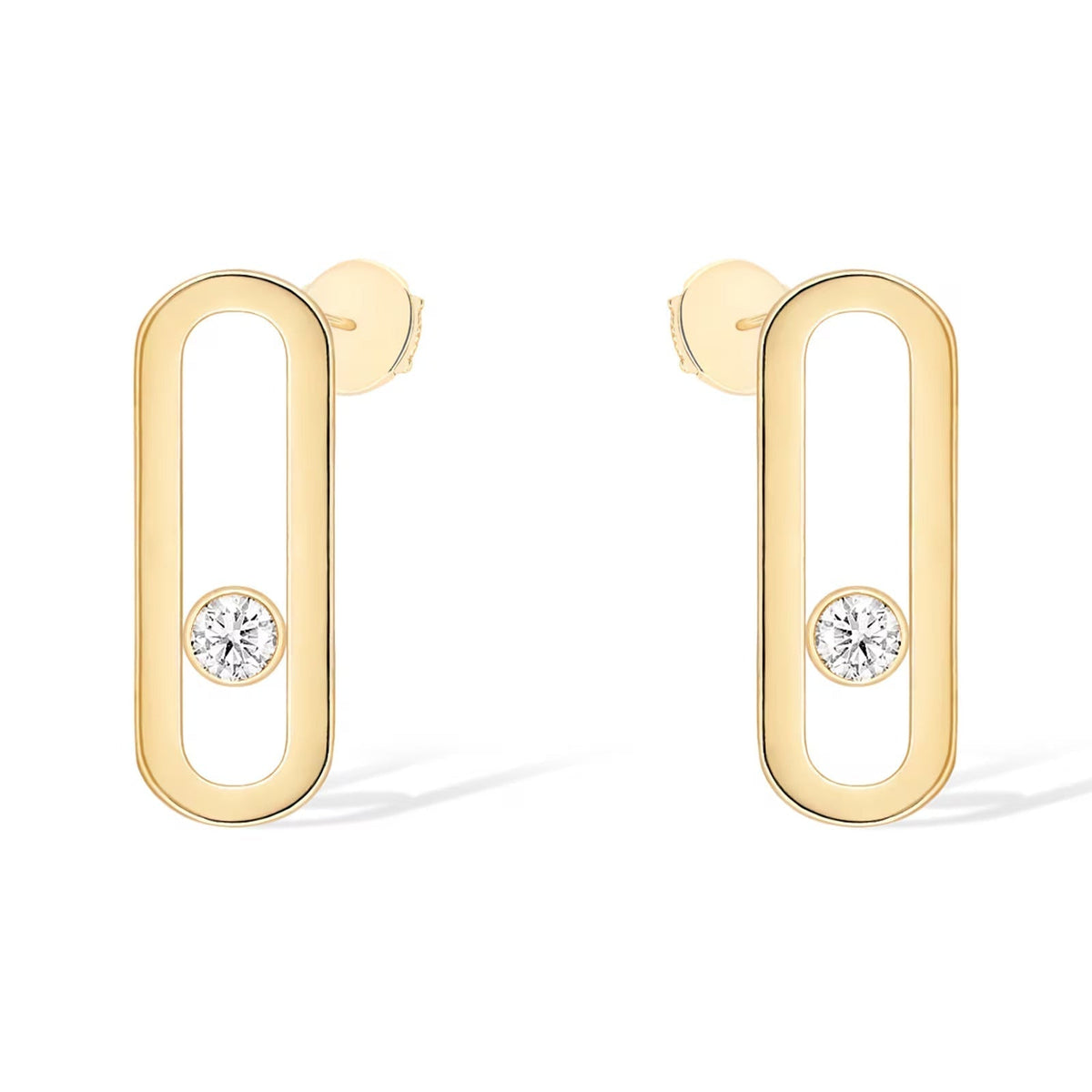 [✨ROSE💎]MOVE UNO SMALL 1 DIAMOND EARRINGS