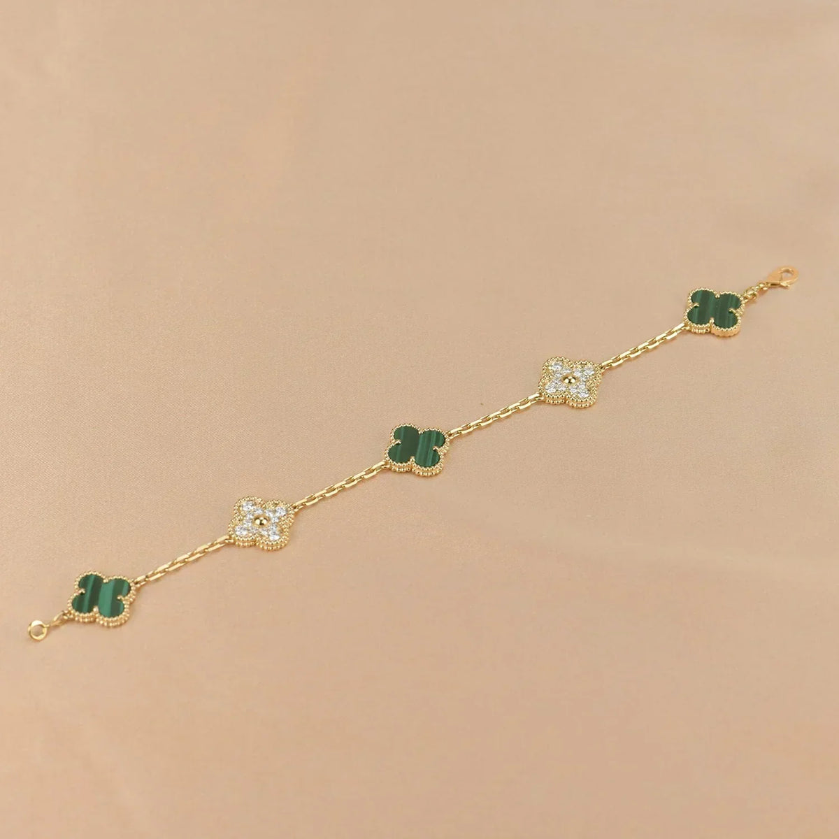 [✨ROSE💎] CLOVER 5 MOTIF MALACHITE BRACELET COLLECTION