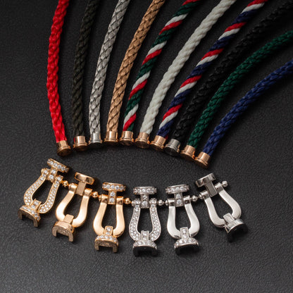 [✨ROSE💎]FORCE LARGE HORSESHOE FULL DIAMOND BRACELET SILVER
