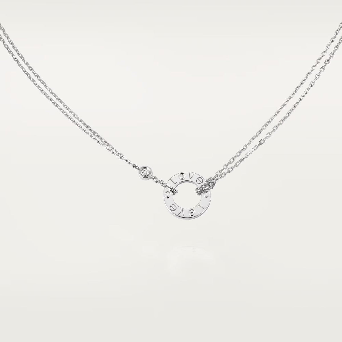 [✨ROSE💎]LOVE NECKLACE 16MM 2 DIAMONDS