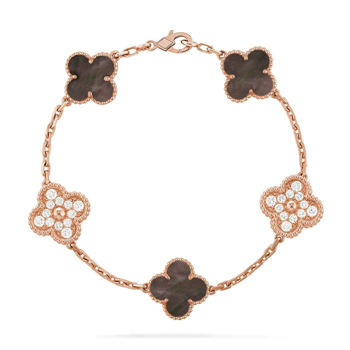 [✨ROSE💎] CLOVER 5 MOTIF GRAY MOP BRACELET COLLECTION