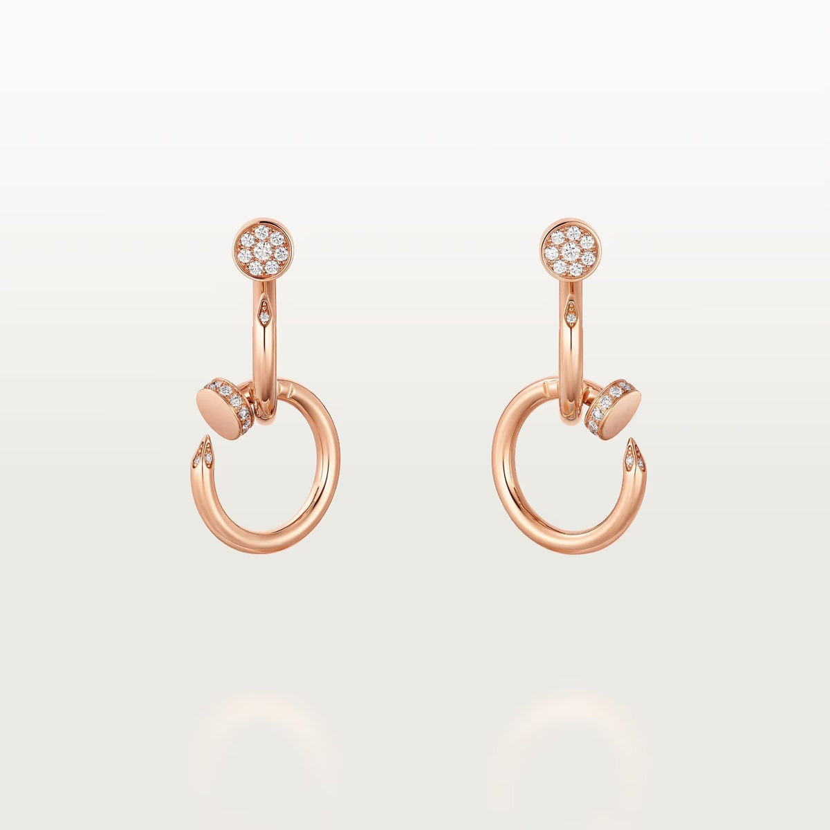 [✨ROSE💎]JUSTE HALF DIAMOND DOUBLE EARRINGS