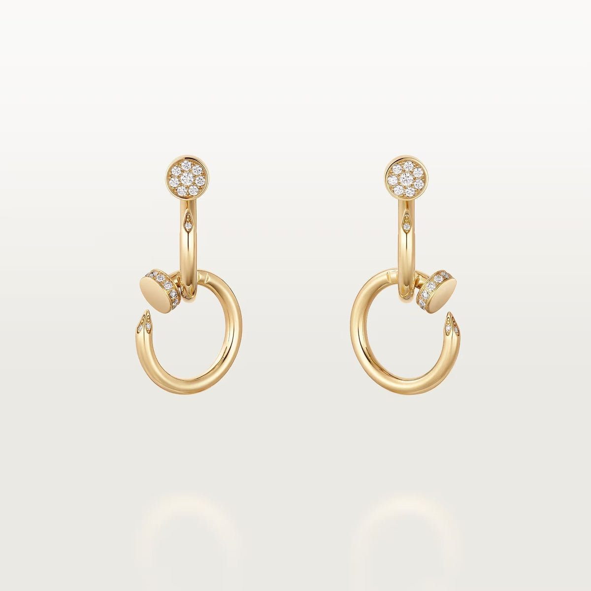 [✨ROSE💎]JUSTE HALF DIAMOND DOUBLE EARRINGS