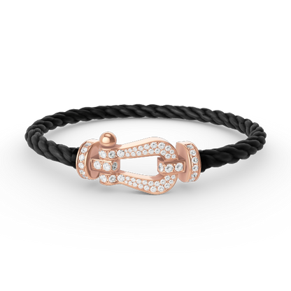 [✨ROSE💎]FORCE LARGE HORSESHOE FULL DIAMOND BRACELET ROSE GOLD